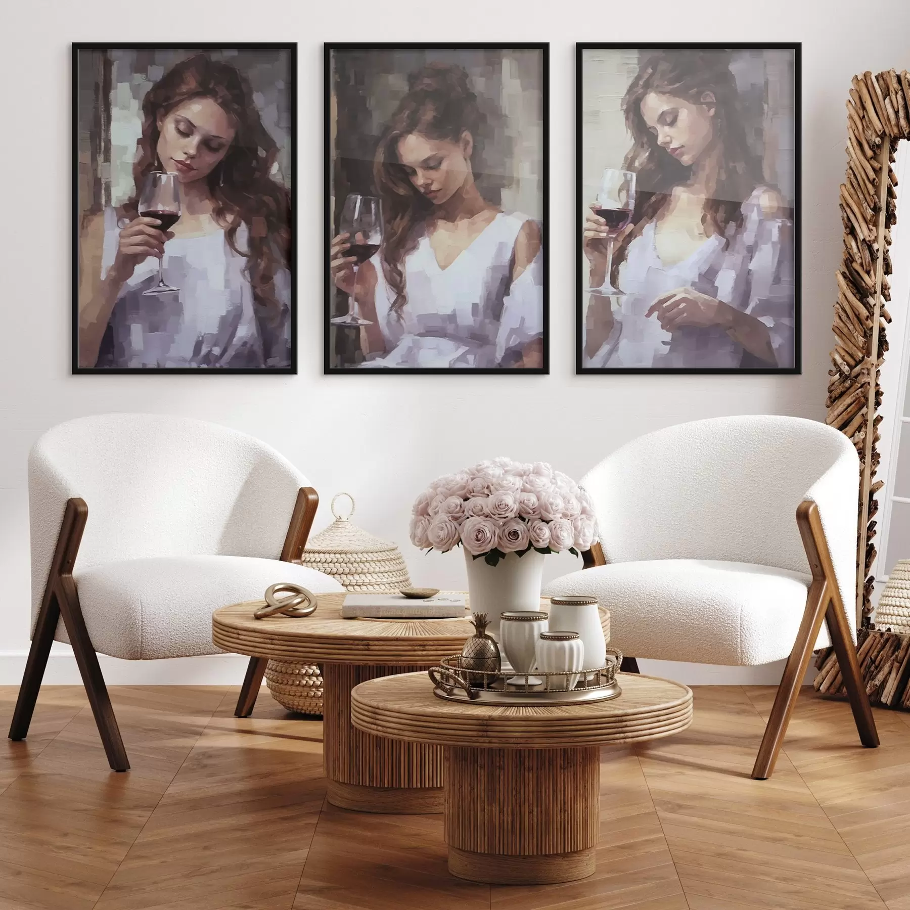 Fototapetes Meitenes un vīns d00443