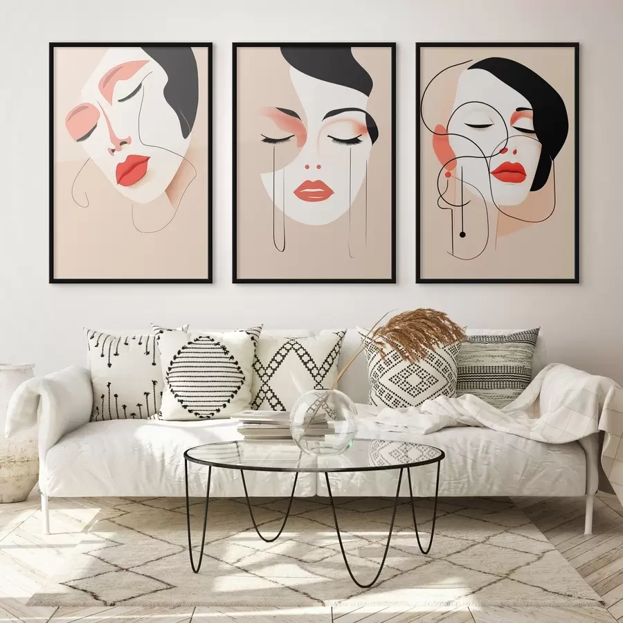 Fototapetes Harmonija, Trīs sejas, Spilgtas krāsas d00454