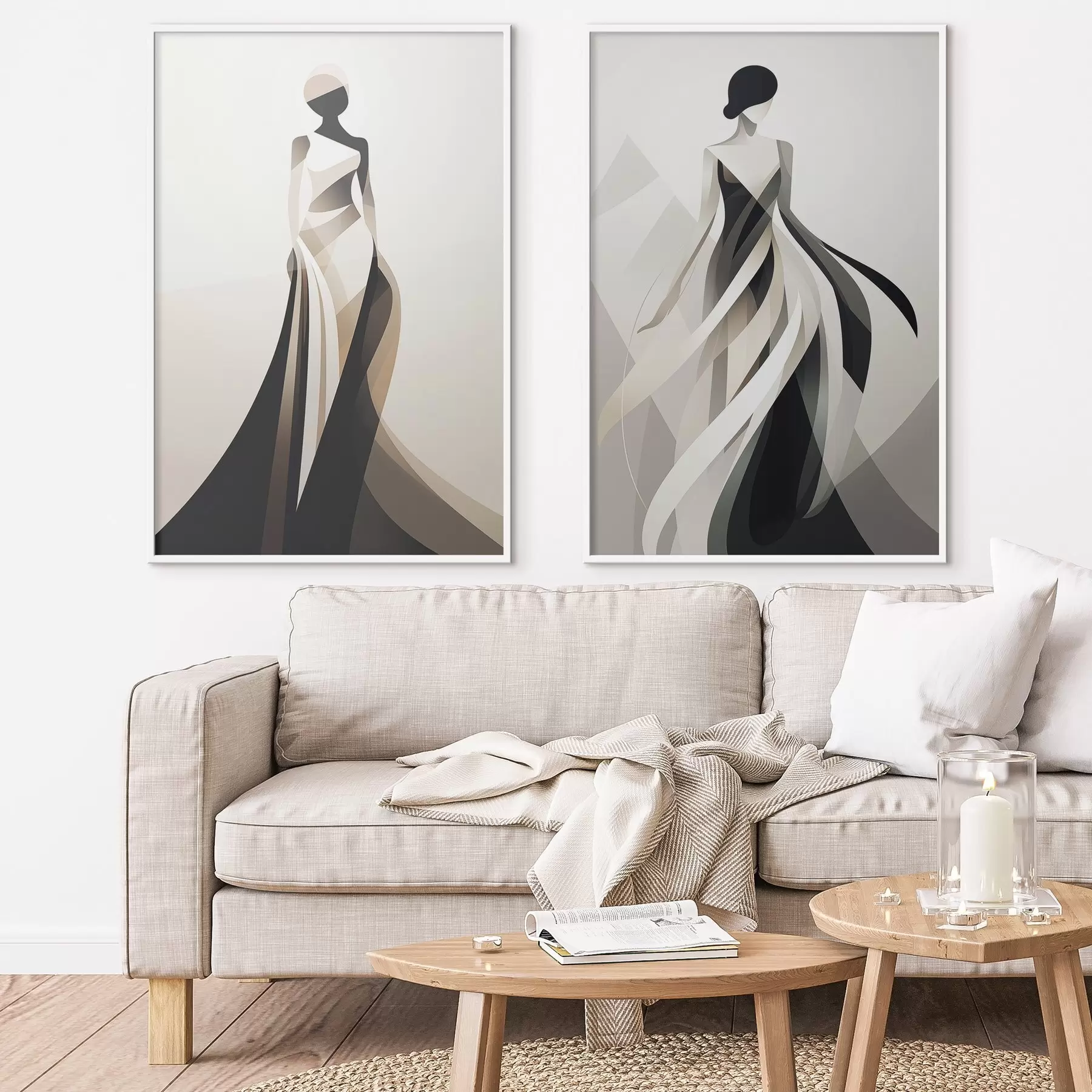 Fototapetes Silueta kompozīcija gaišos un tumšos toņos d00465