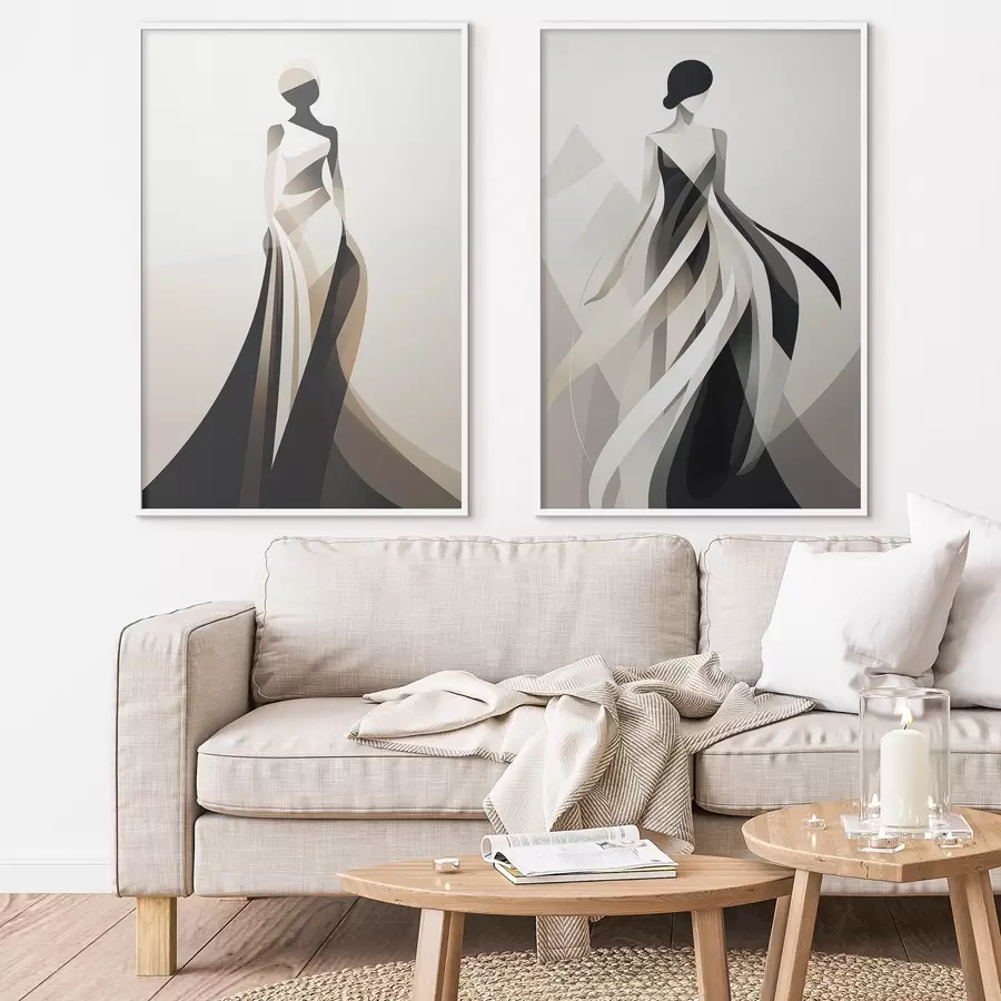 Fototapetes Silueta kompozīcija gaišos un tumšos toņos d00465