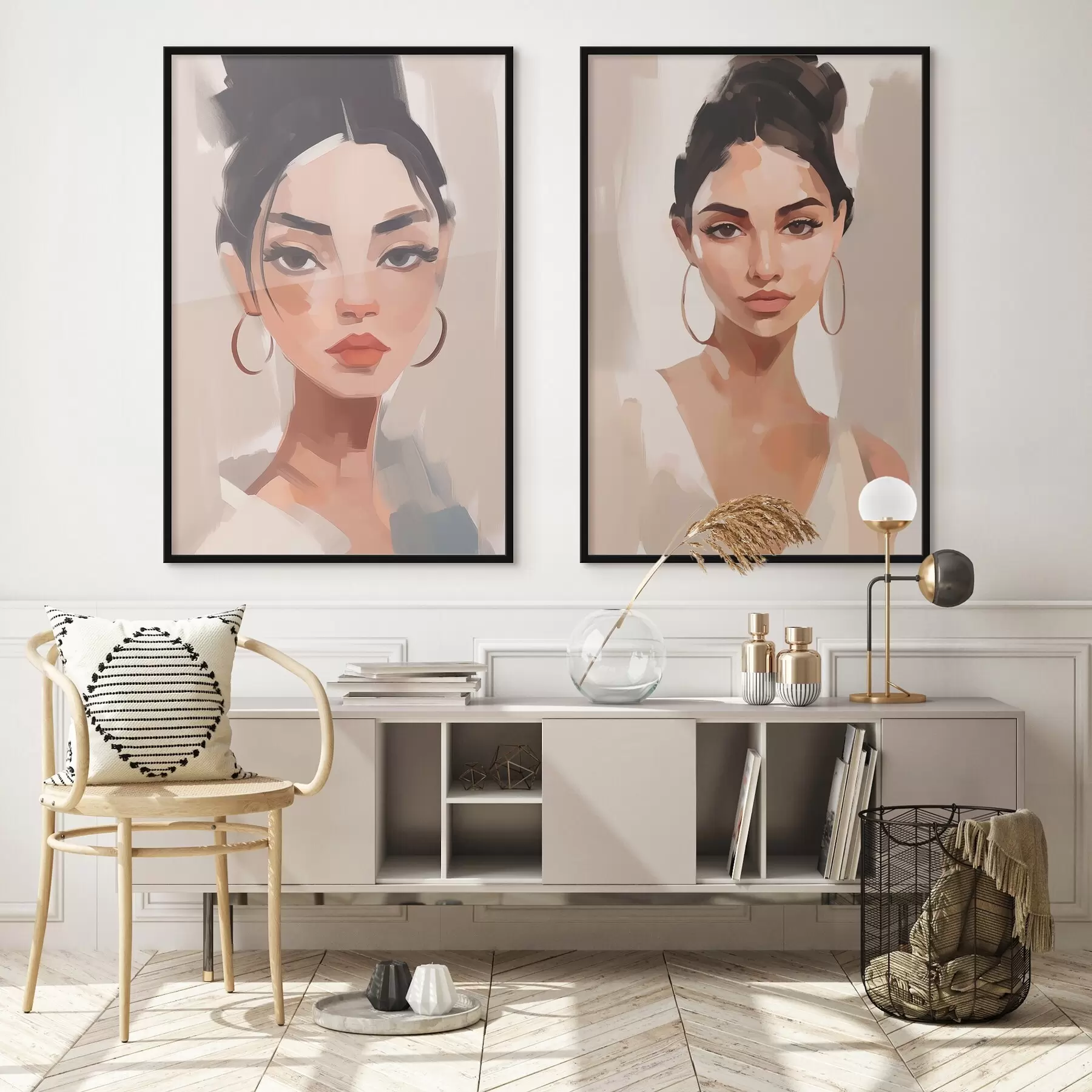 Fototapetes Portrets meitenes imitācija glezna d00484