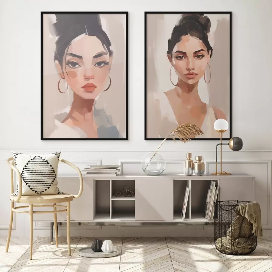 Fototapetes Portrets meitenes imitācija glezna d00484