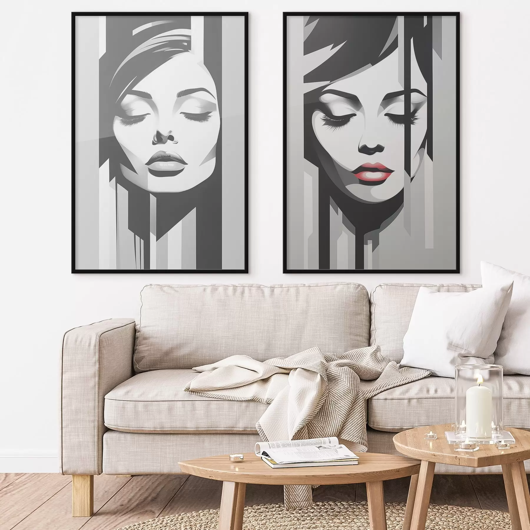 Fototapetes Sieviešu sejas ģeometrija d00496