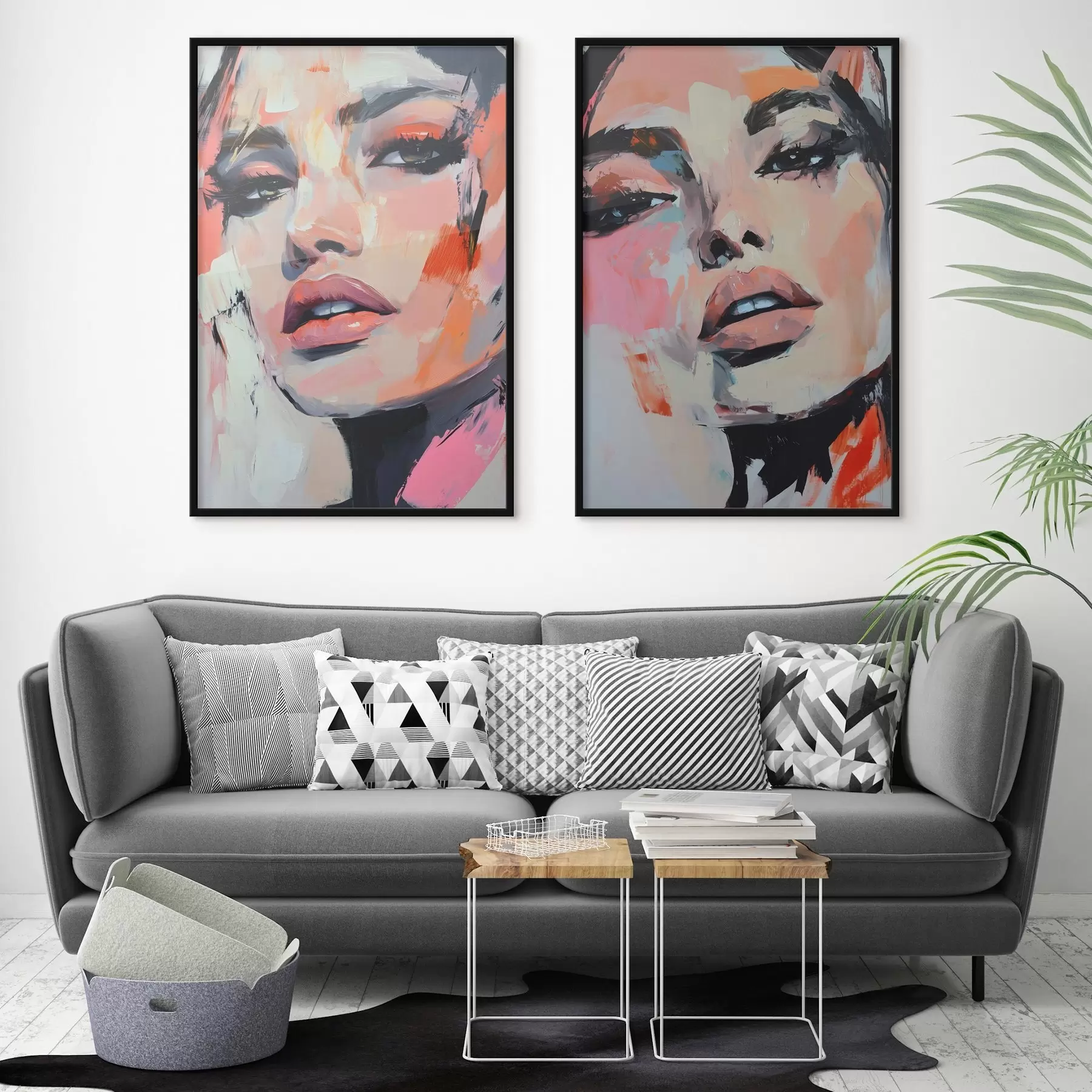 Fototapetes Sieviešu portreti ar insultu imitāciju d00508