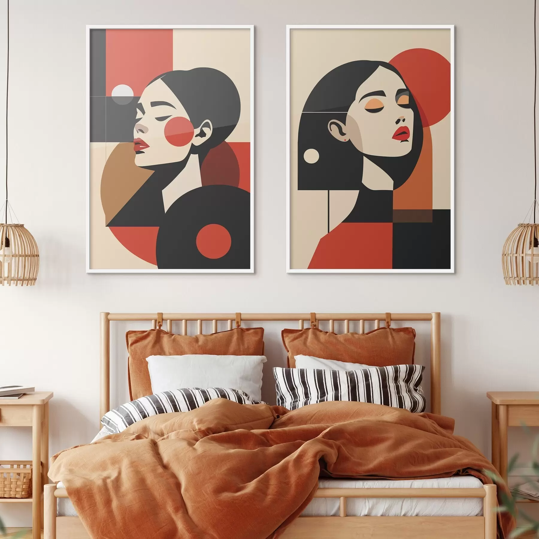 Fototapetes Bauhaus stila sieviešu portreti d00516