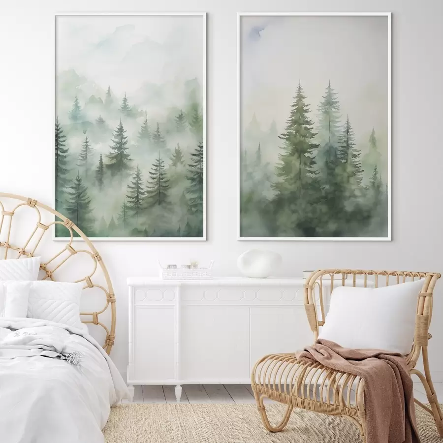 Fototapetes Mežs miglā d00534