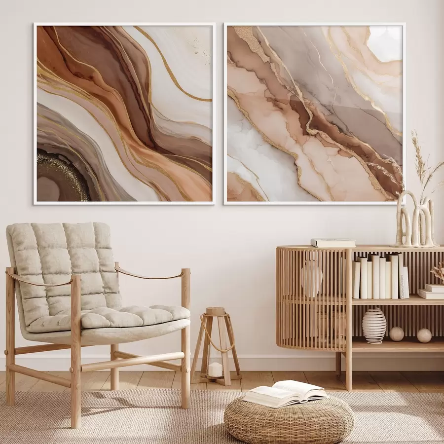 Fototapetes Divdaļīga abstraktā kompozīcija ar gludām slāņveida pārejām d00982