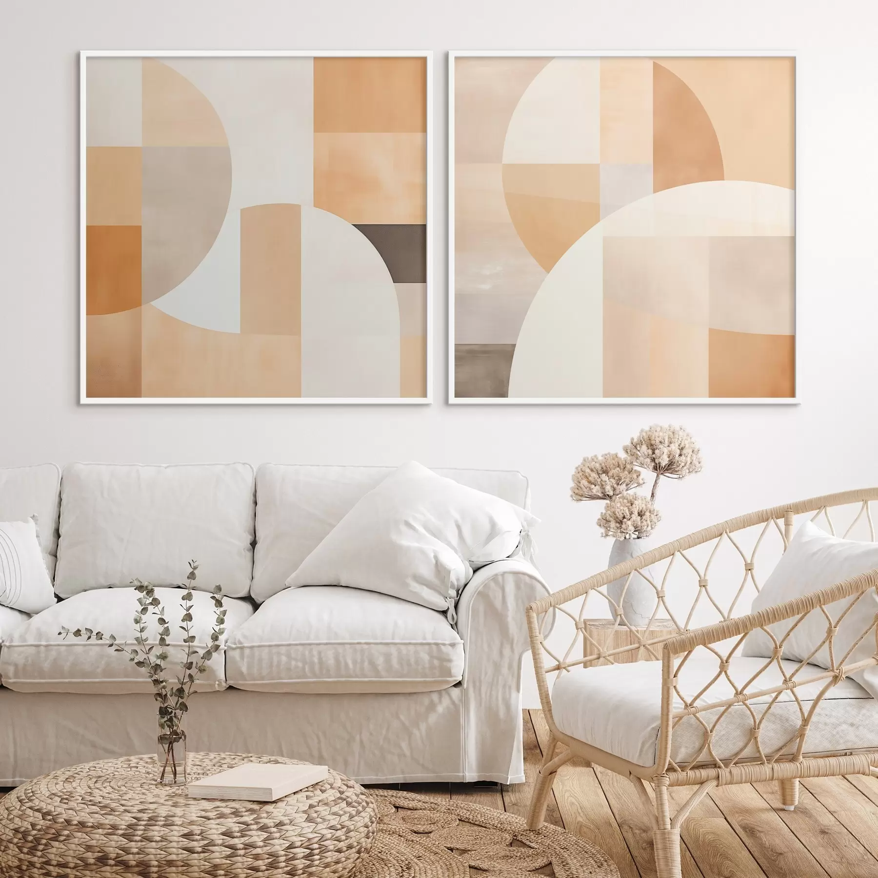 Fototapetes Kompozīcija ar lielām formām un maigām krāsu blokām d00986