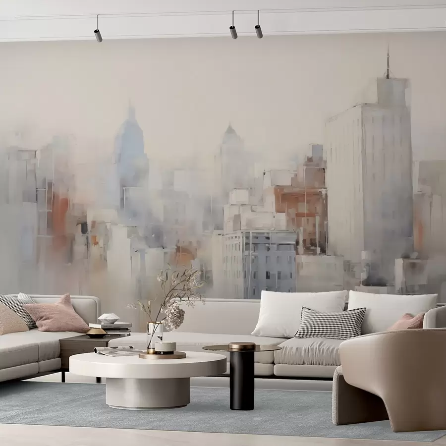 Fototapetes Abstrakta pilsētas imitācija glezniecībā w04897