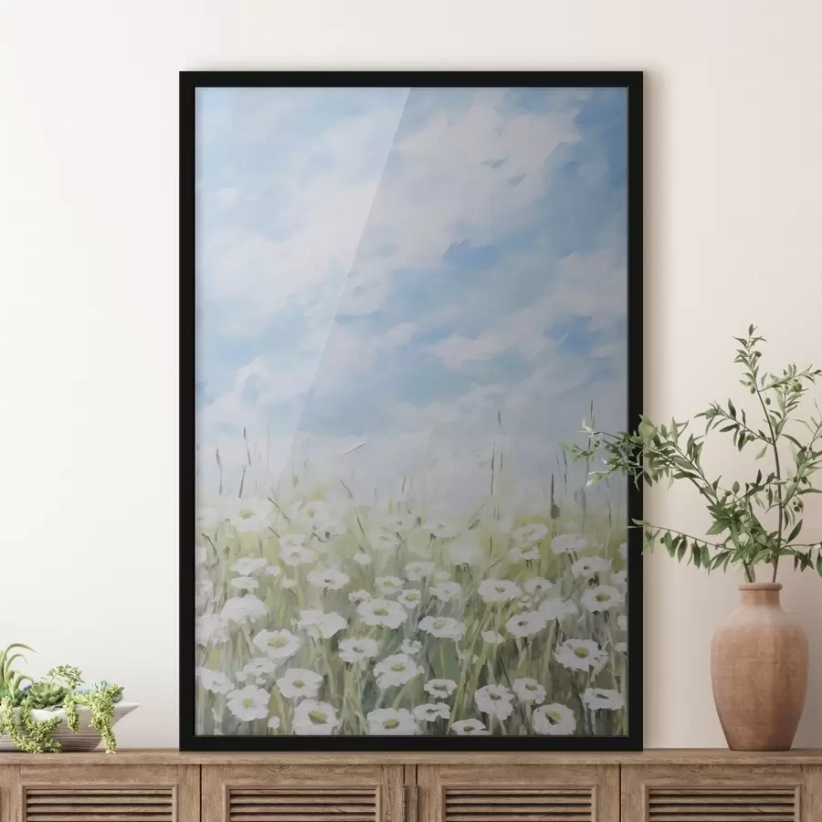 Fototapetes Lauka margrietiņu imitācijas glezna f47246