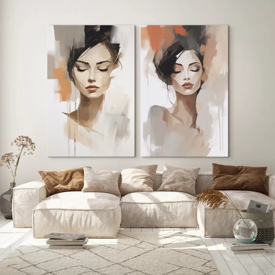 Glezna Abstrakts meitenes portrets m01159