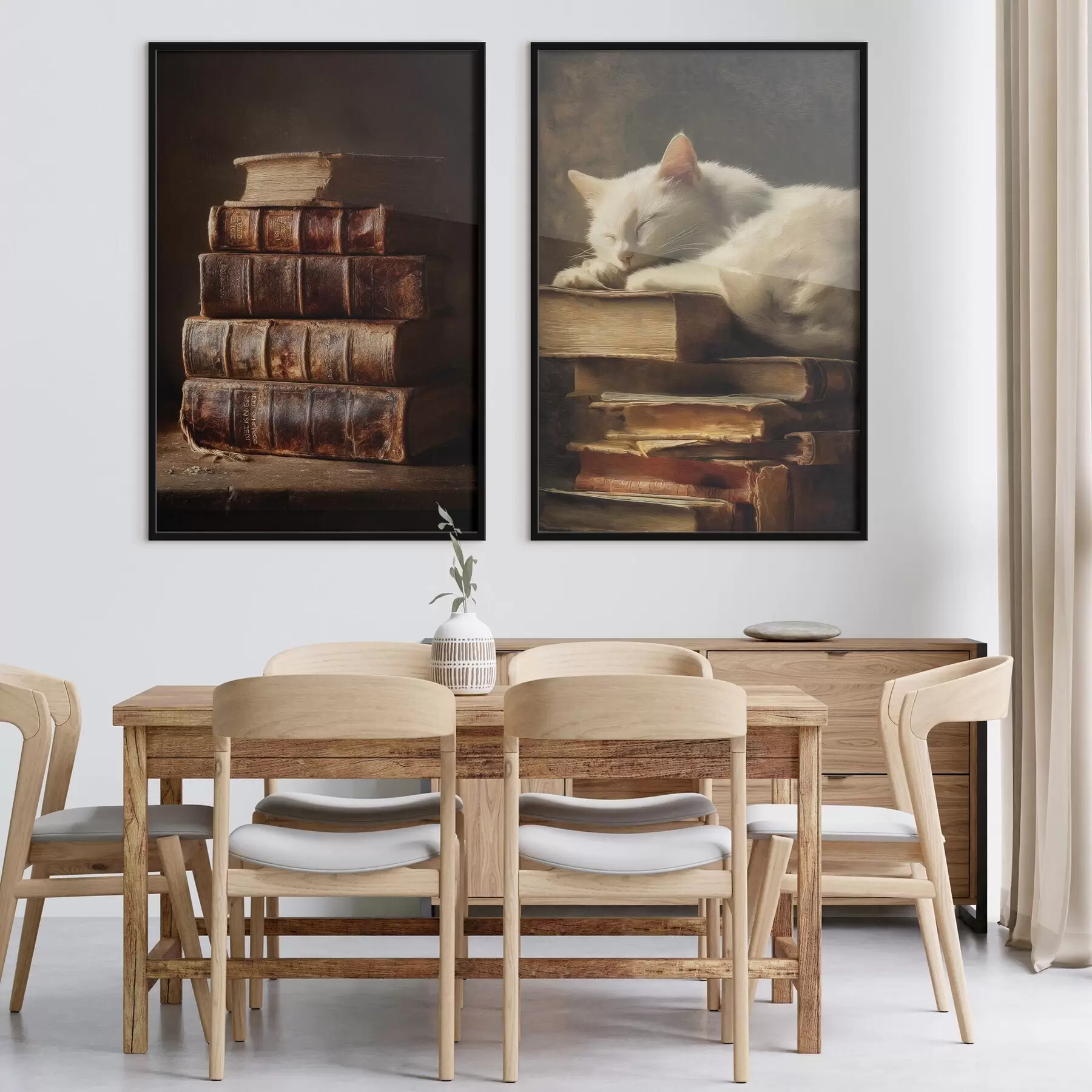 Fototapetes Kaķis uz grāmatām d00918