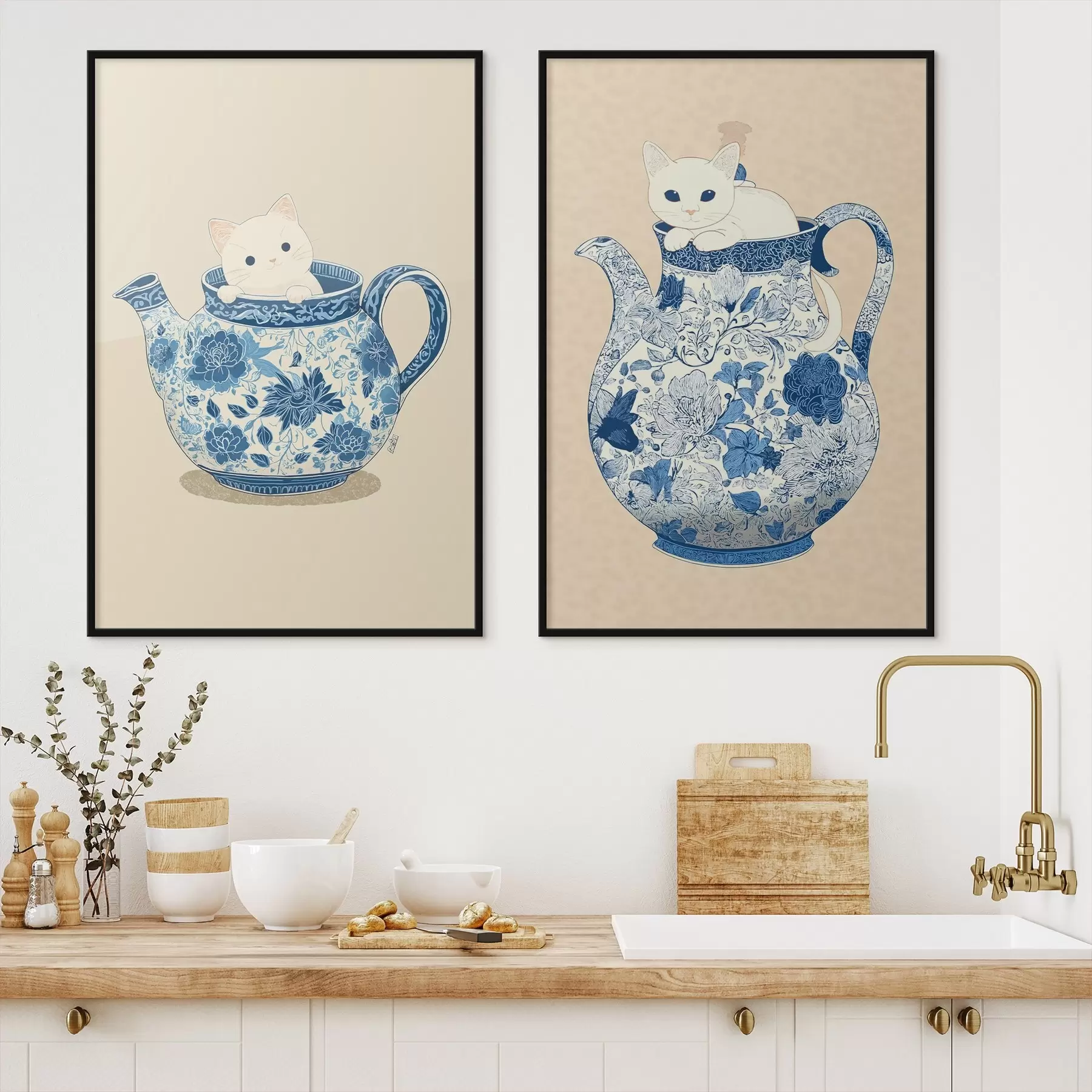 Fototapetes Kaķis krūkā d00920