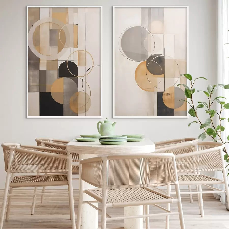 Fototapetes Ģeometriska abstrakcija ar apļiem d00858