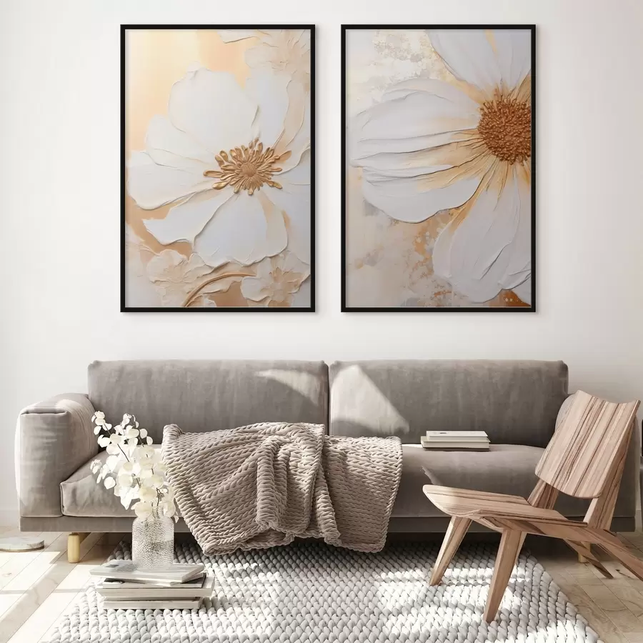 Fototapetes Balts zieds ar maigiem ziedlapiem, faktūru abstrakts fons, elegants, dekoratīva māksla d01006