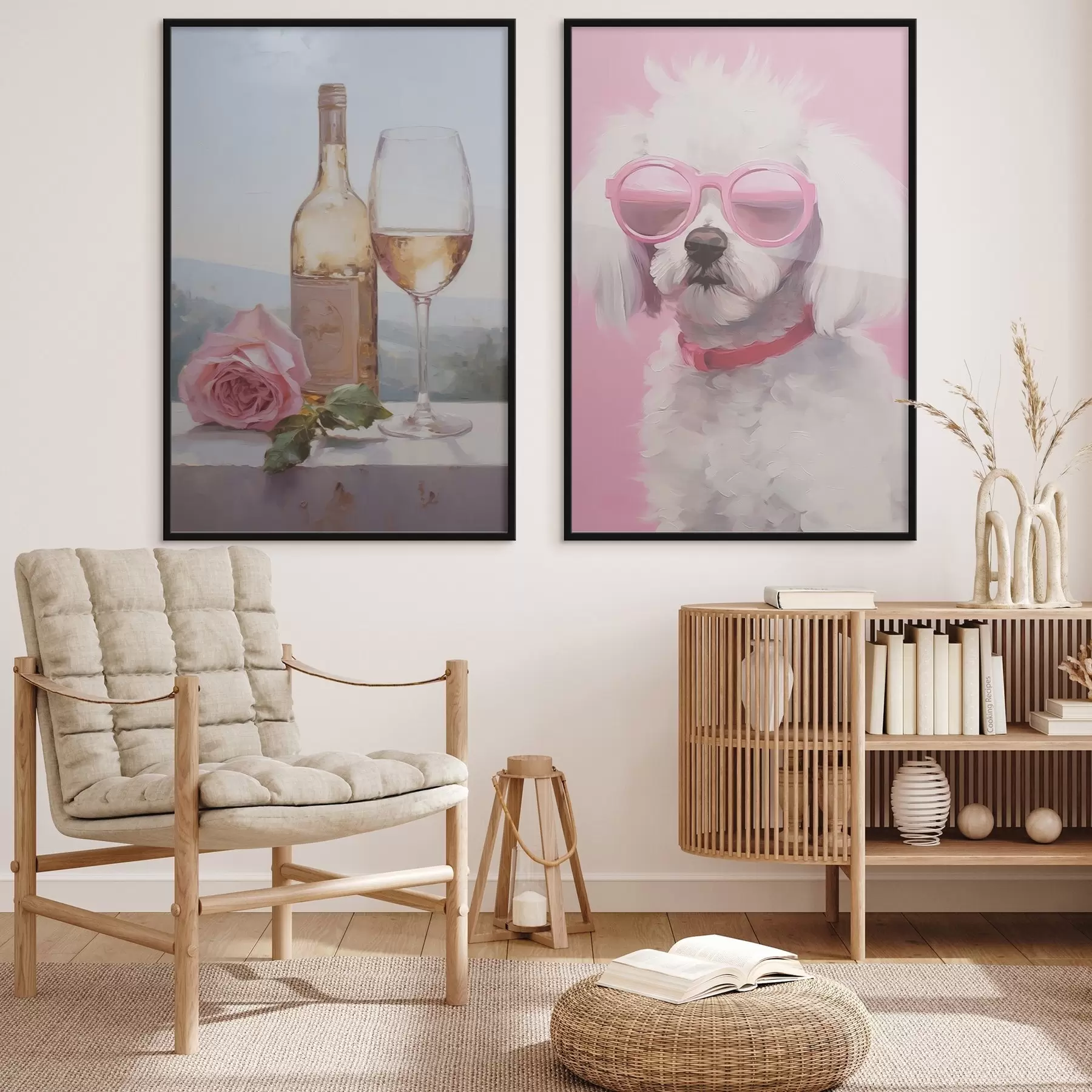 Fototapetes Pudele un glāze vīna un pudelis ar brillēm, imitācijas glezna d01021