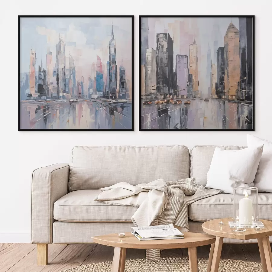 Fototapetes Abstrakta pilsētas imitācija glezniecībā d01032