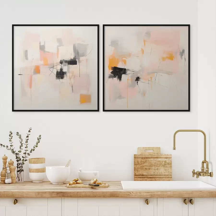 Fototapetes Mākslinieciska kompozīcija ar kontrastējošiem akcentiem divās daļās d00980