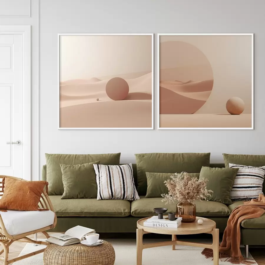 Fototapetes Kompozīcija ar mierīgām telpām un ģeometrisku formu d00990