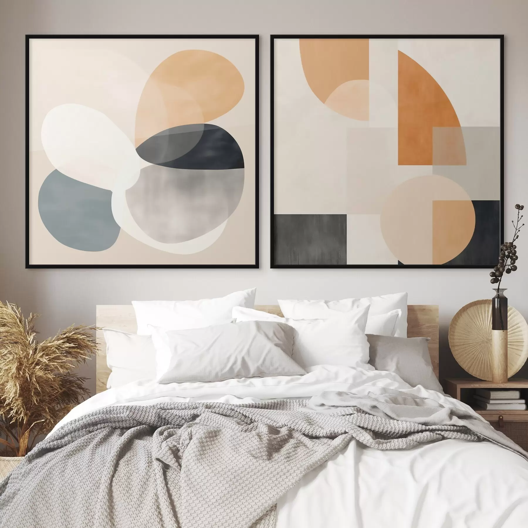 Fototapetes Noapaļotas formas krustojumi akvareļu minimālisma stilā d00993