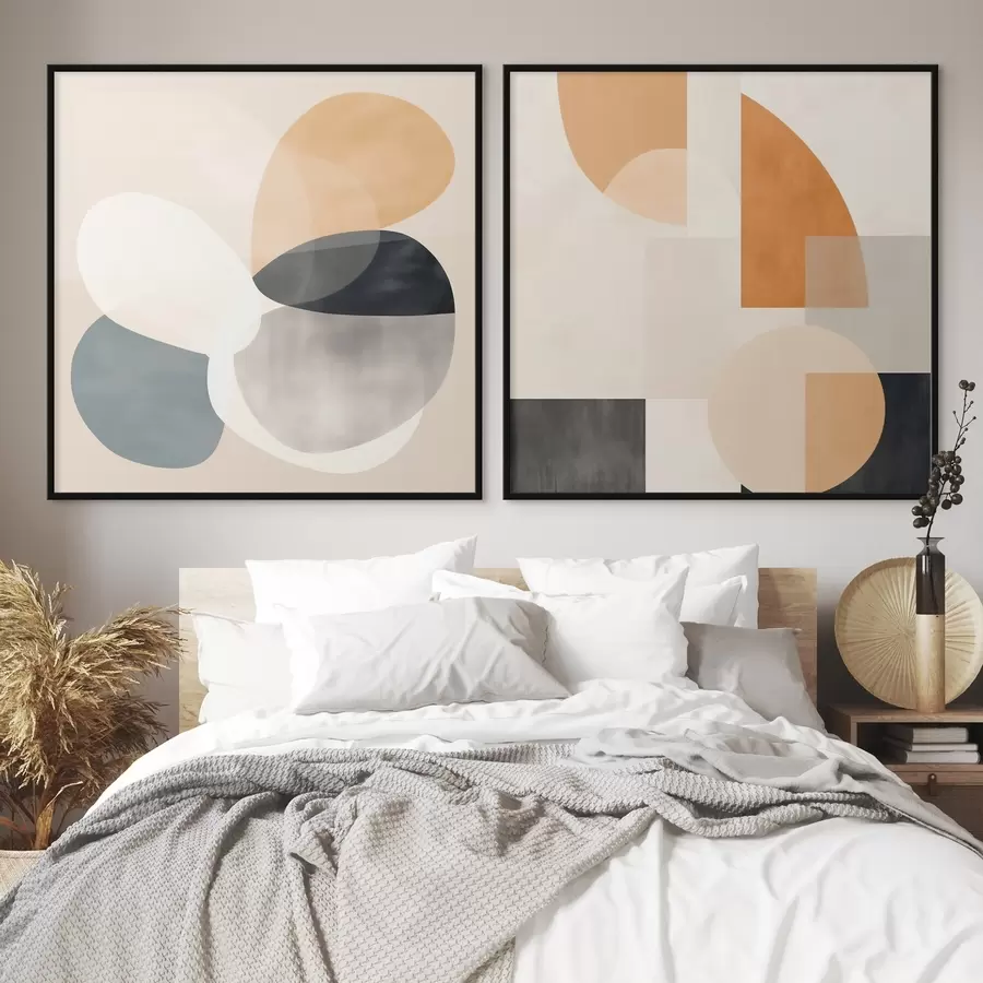 Fototapetes Noapaļotas formas krustojumi akvareļu minimālisma stilā d00993