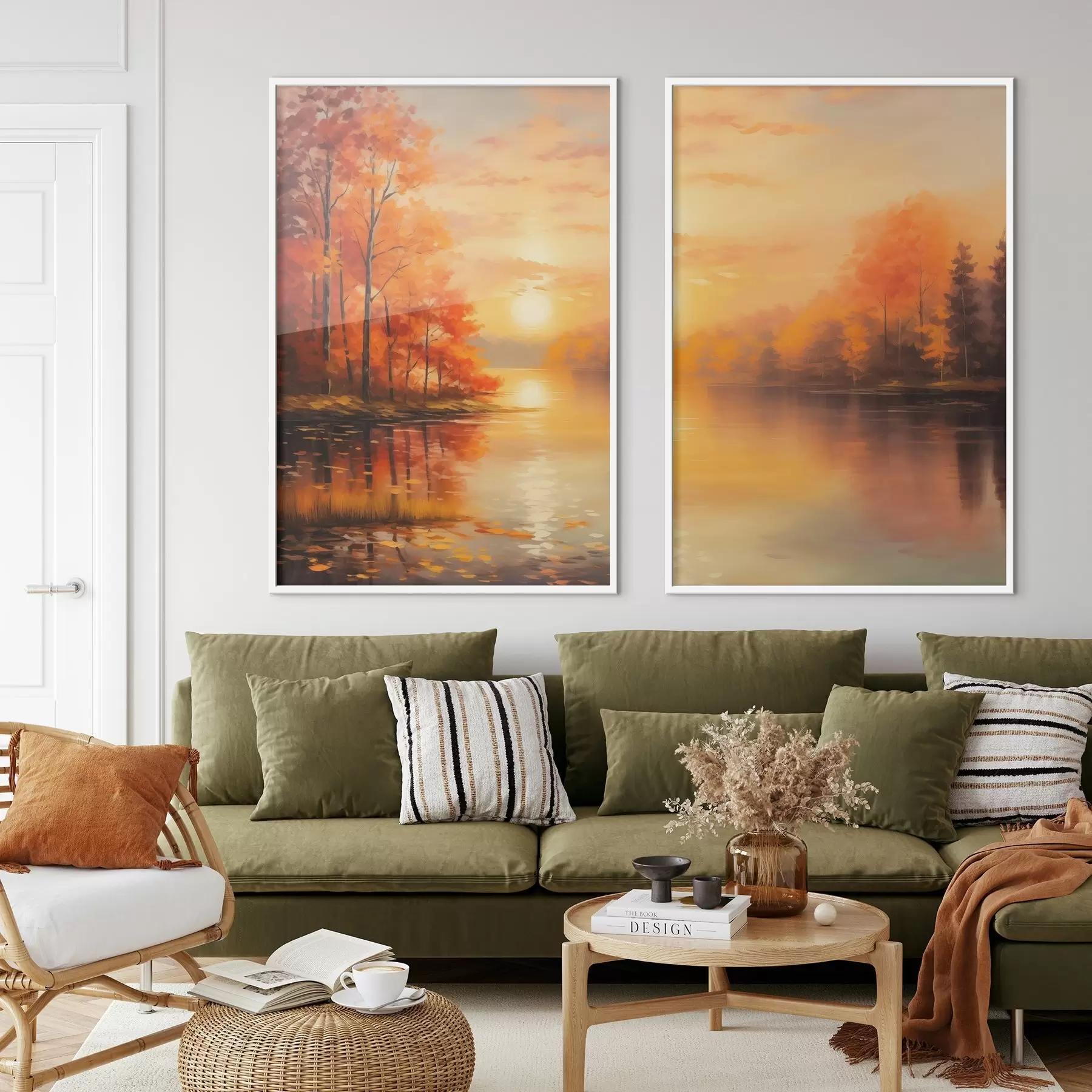 Fototapetes Rudens mežs pret saulrietu d01051