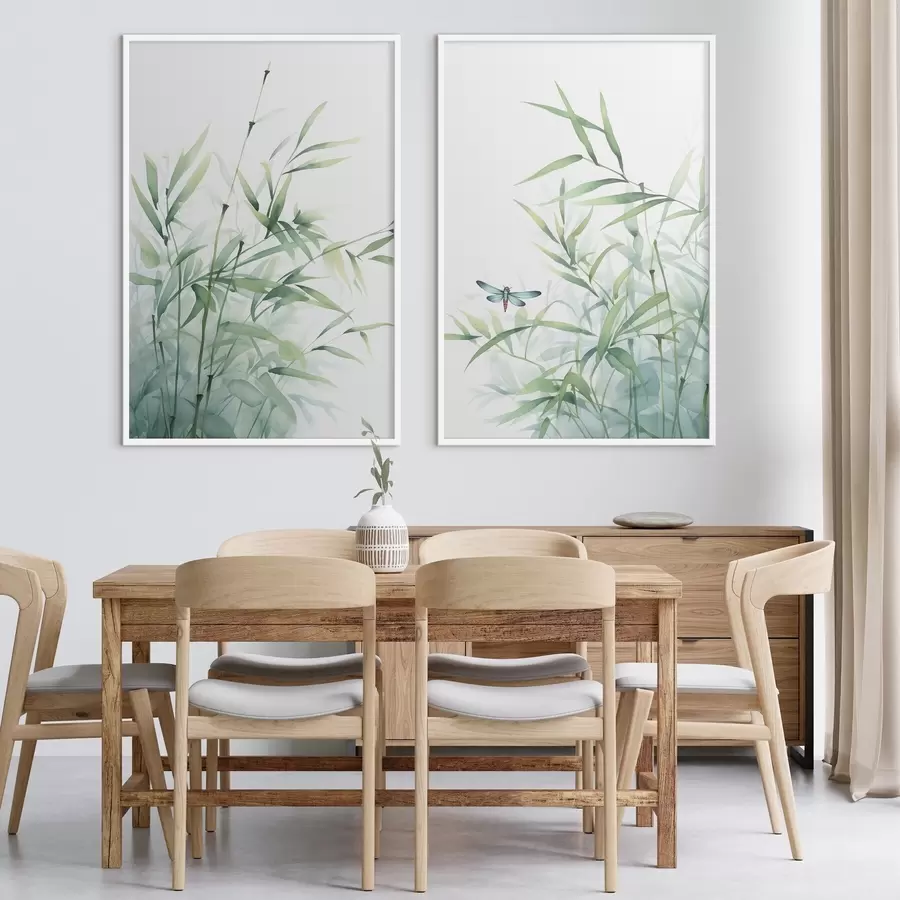 Fototapetes Bambusa augi, akvareļa imitācija d01062