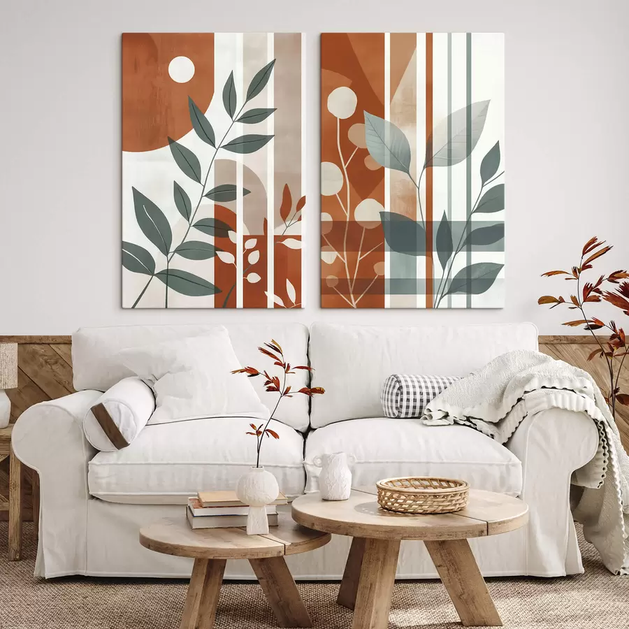 Glezna Abstrakcija ar lapu zariem m01074