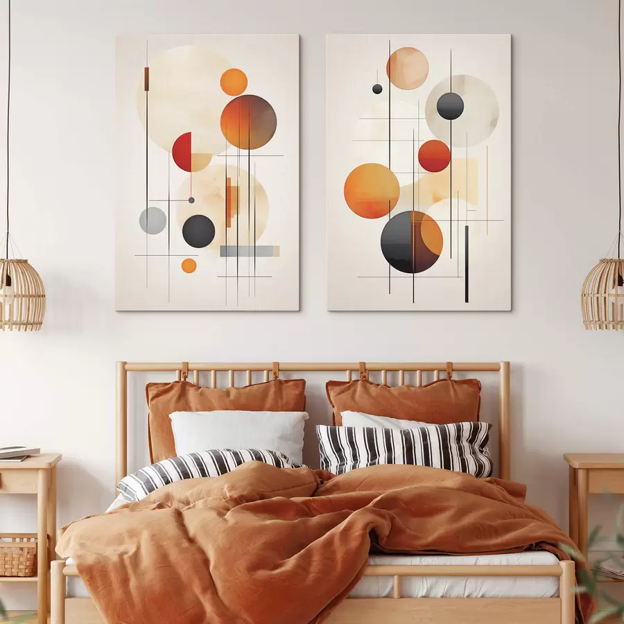 Glezna Ģeometriska abstrakcija ar sfērām m01103