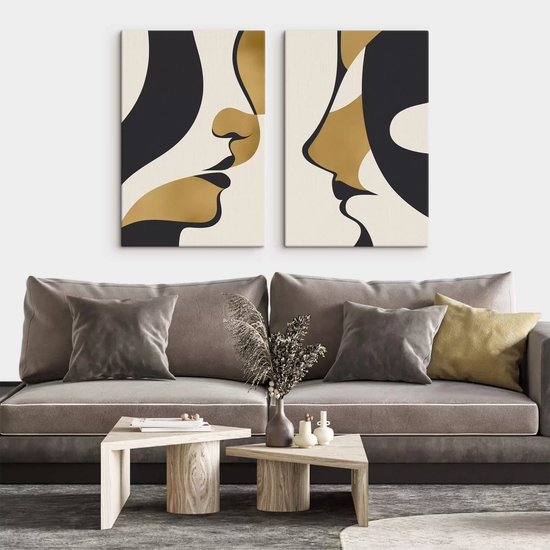 Glezna Seju abstraktas siluetas m01166