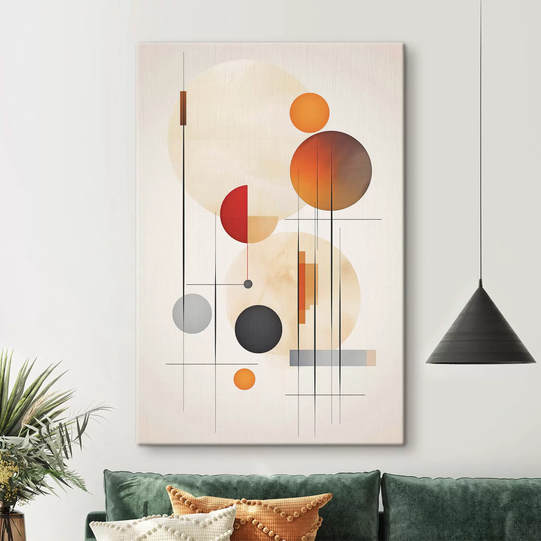 Glezna Ģeometriska abstrakcija ar sfērām s46976