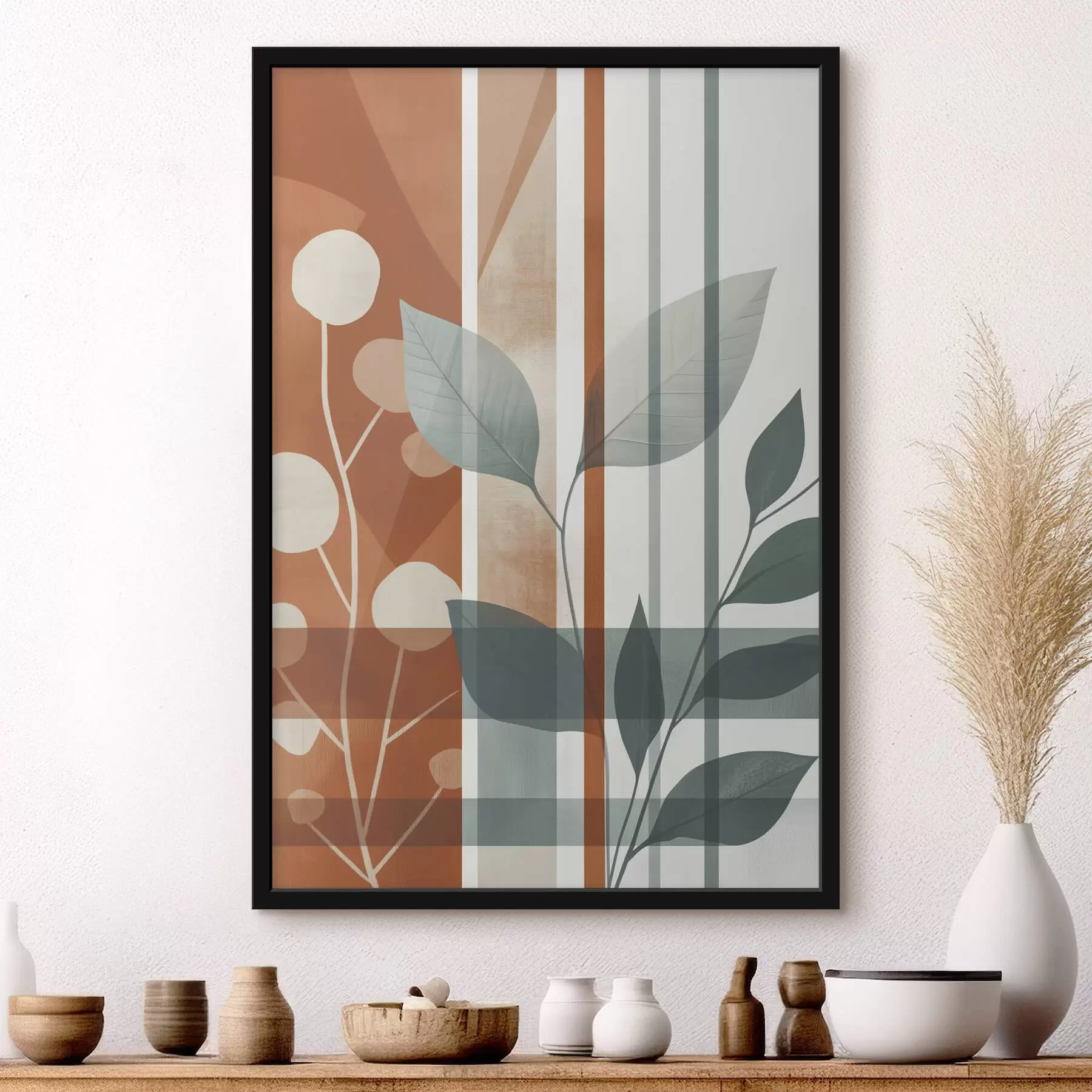 Fototapetes Abstrakcija ar lapu zariem f47248