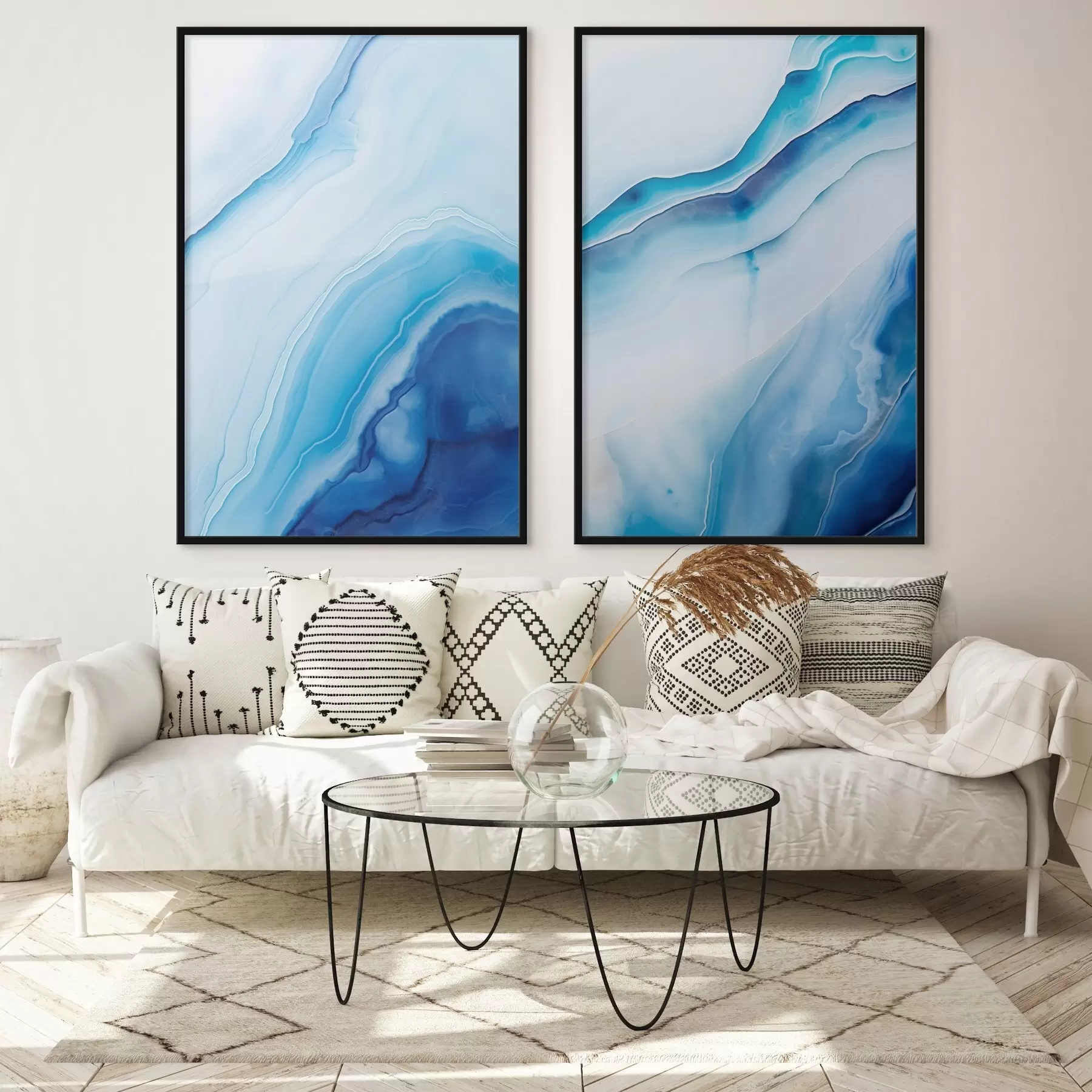 Fototapetes Abstrakts zils un balts agata raksts, virpuļojošas līnijas un gradienti, gluda tekstūra, modernā māksla, minimālisms d00888