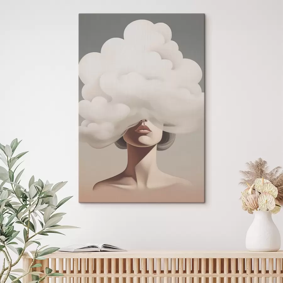 Glezna Meitenes seju sedz mākonis s47337