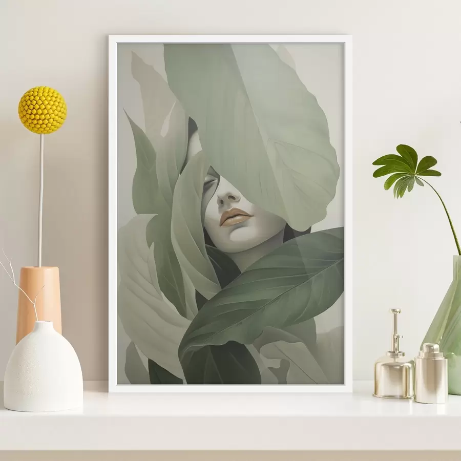 Fototapetes Surreāls meitenes portrets lapās f47332