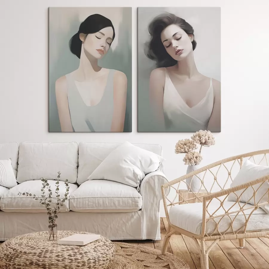 Glezna Meitene ar aizvērtām acīm m01188