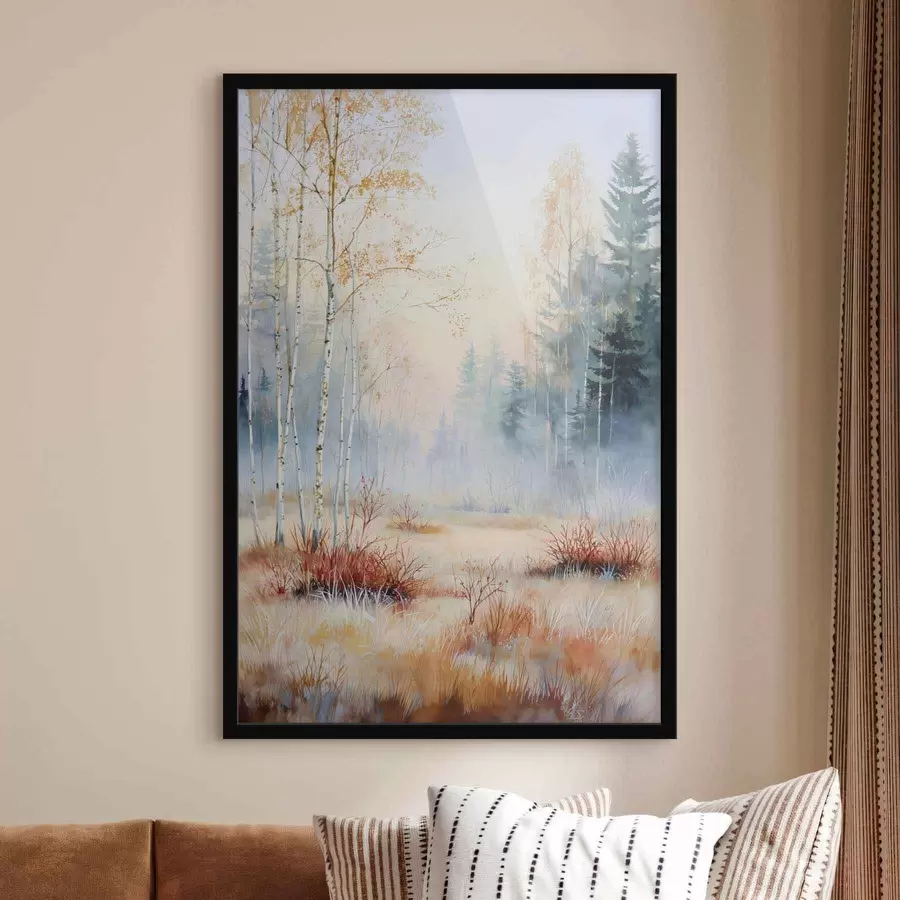 Fototapetes ainava pirmie sala mežā f47129