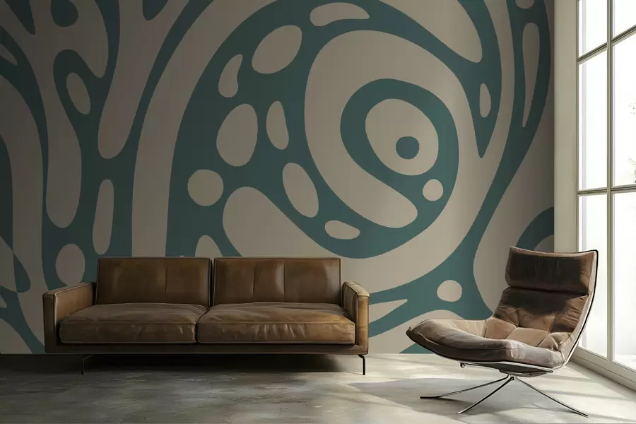 Fototapetes Abstrakts raksts ar plūstošām organiskām formām w05071