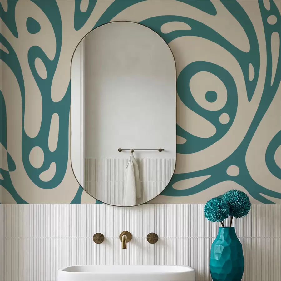 Fototapetes Abstrakts raksts ar plūstošām organiskām formām w05071