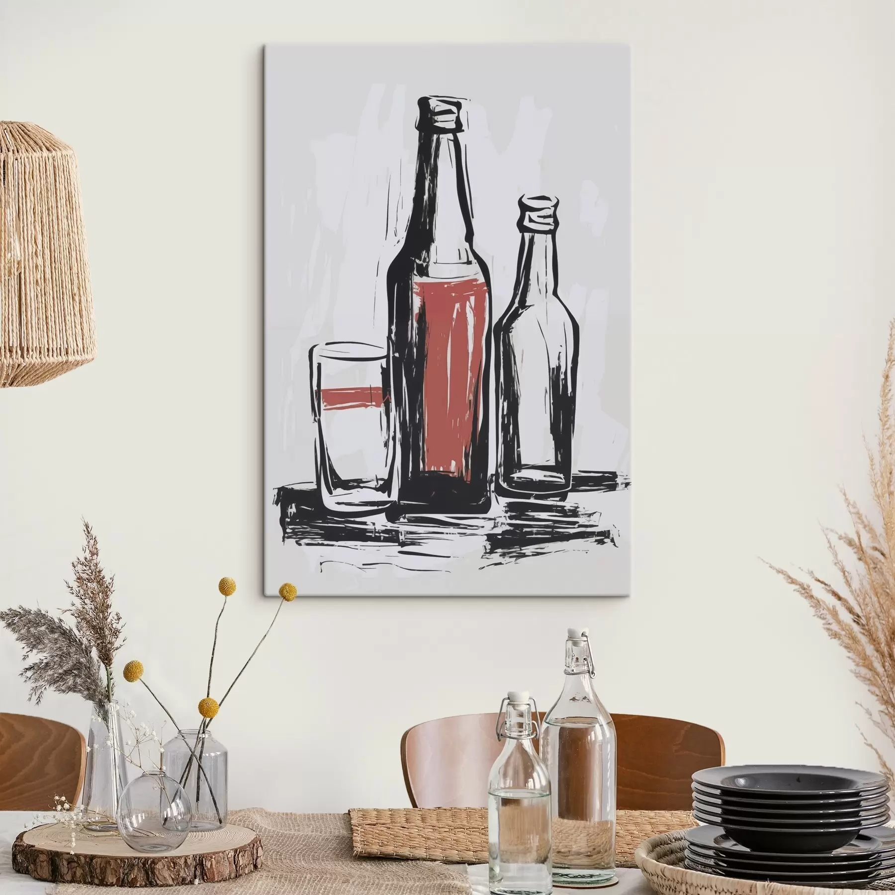 Glezna Pudeles un stikls s47493