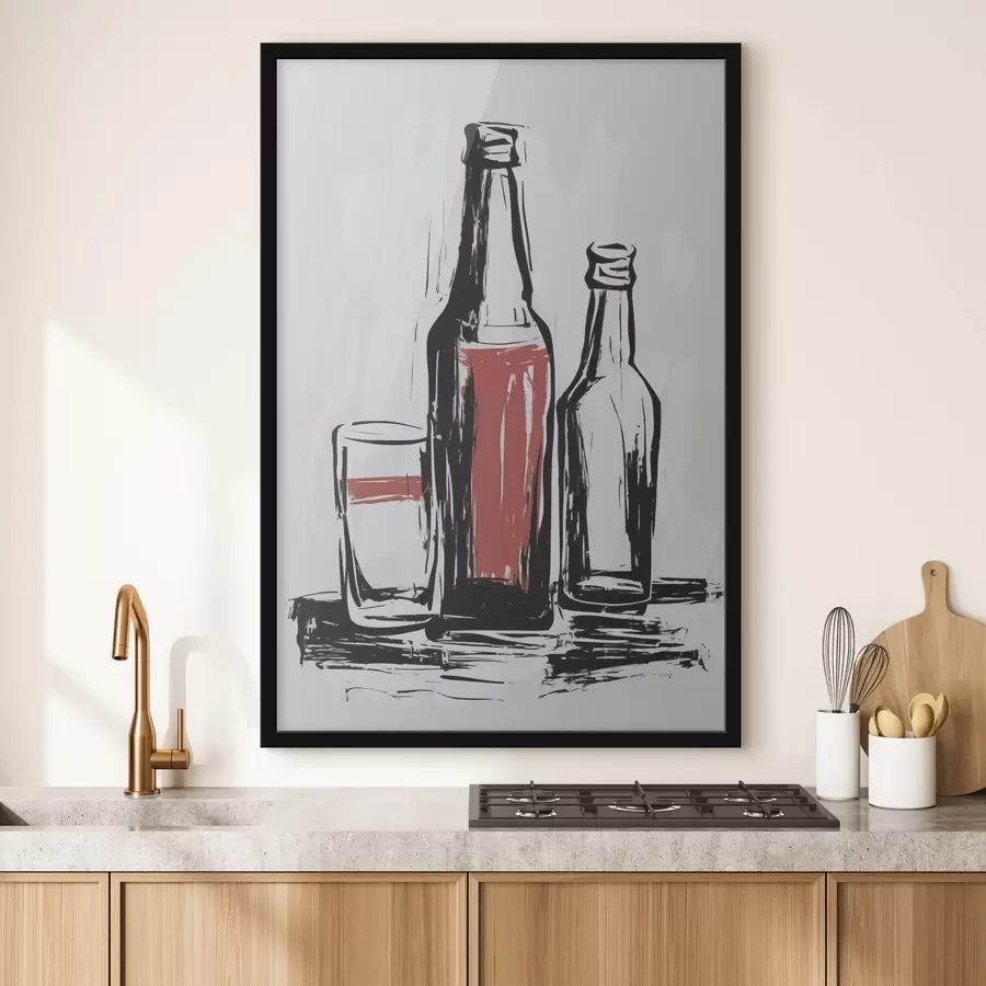 Fototapetes Pudeles un stikls f47493