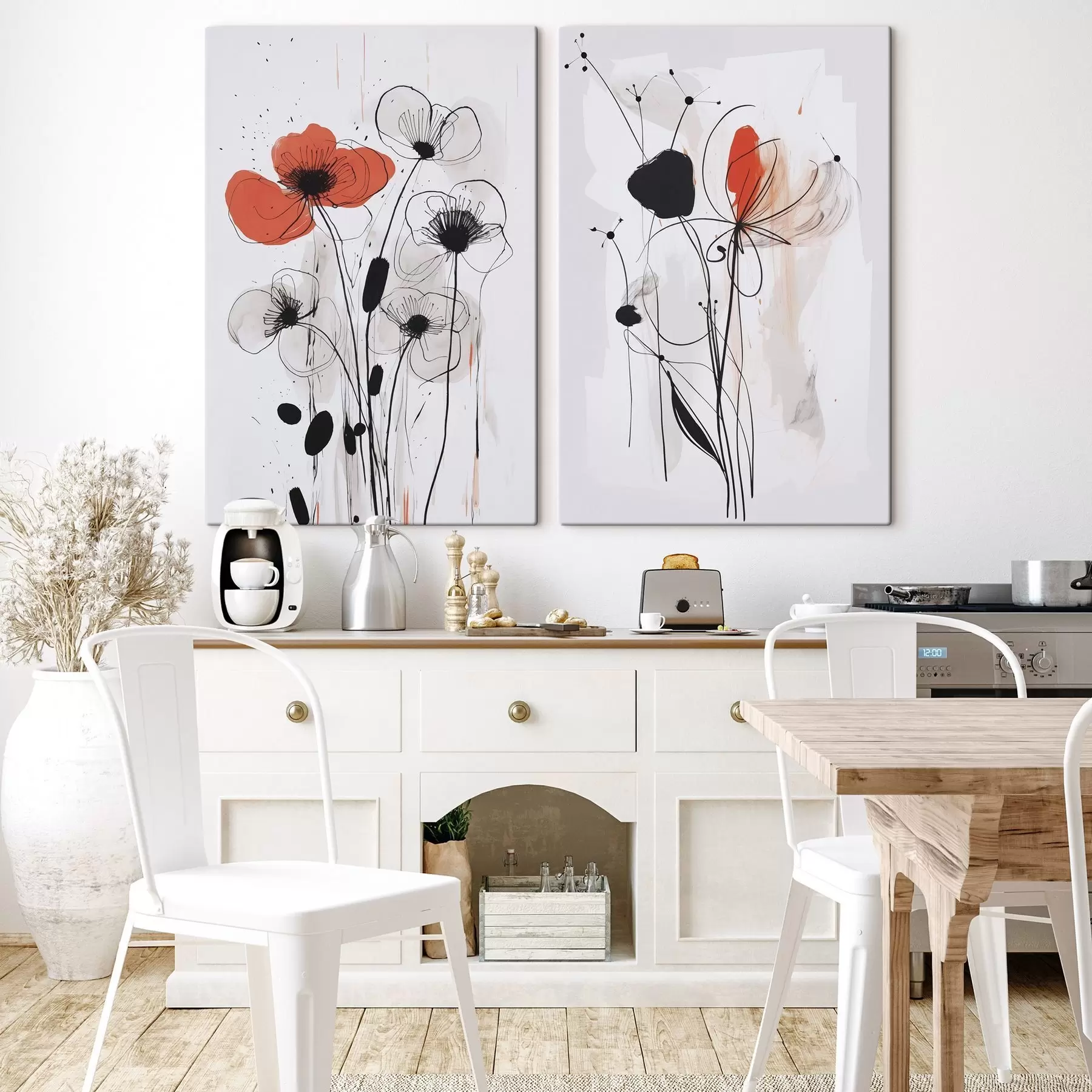 Glezna Abstraktu ziedu imitācija zīmējumā m01227