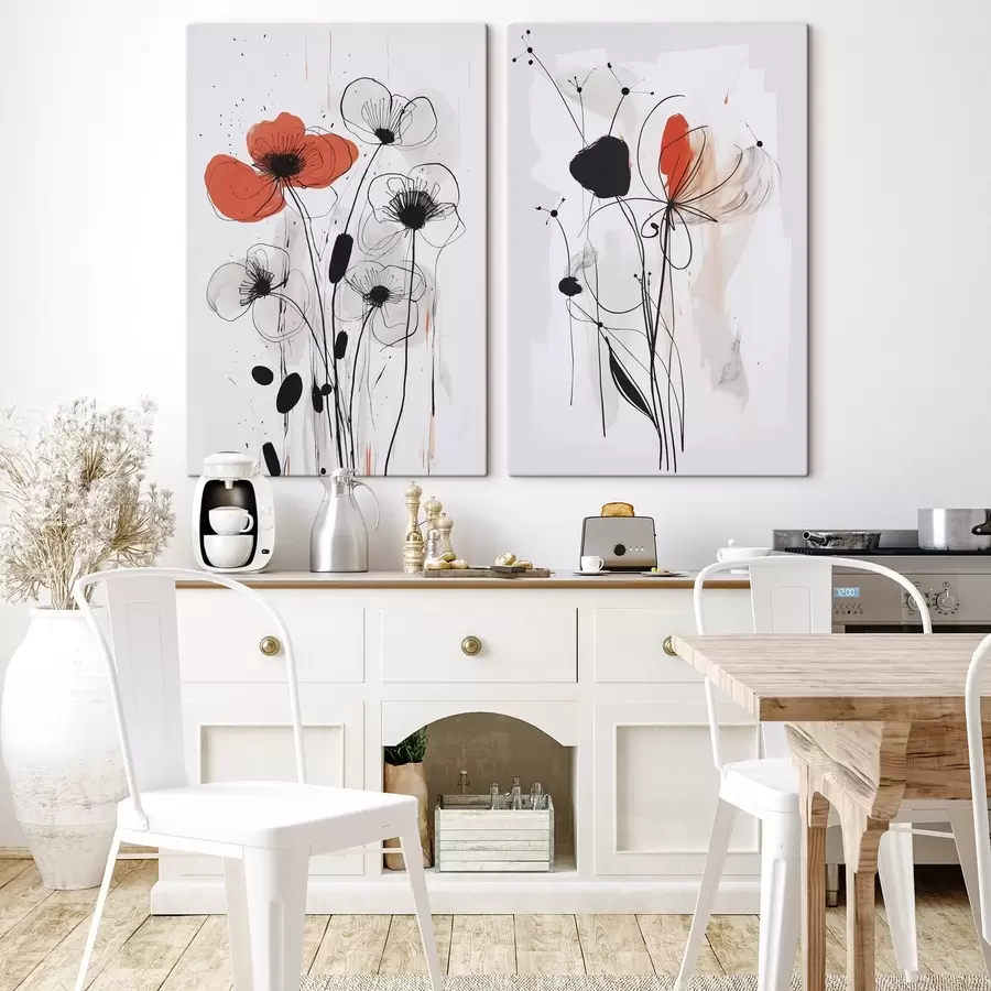 Glezna Abstraktu ziedu imitācija zīmējumā m01227