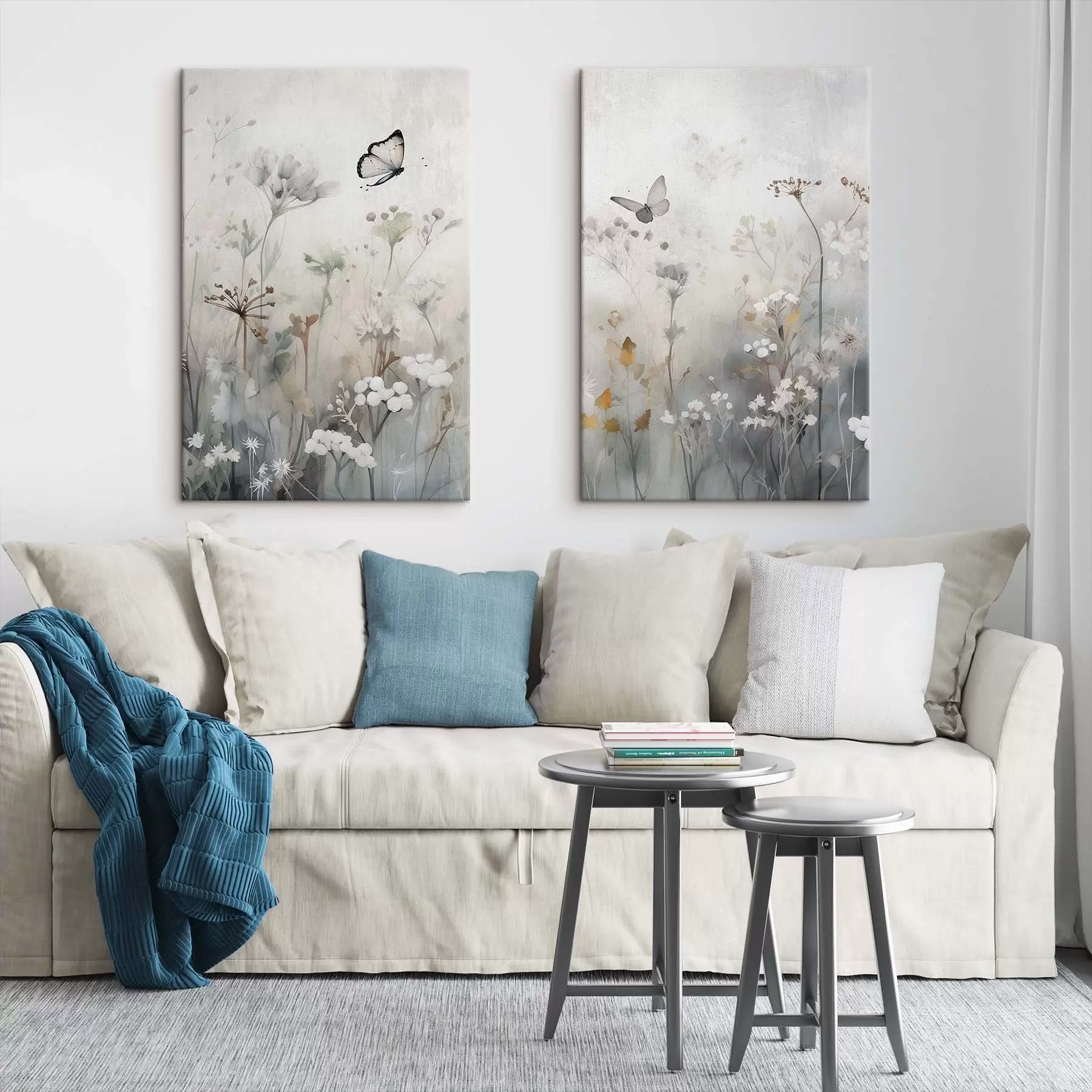 Glezna Tauriņi un savvaļas ziedi m01072