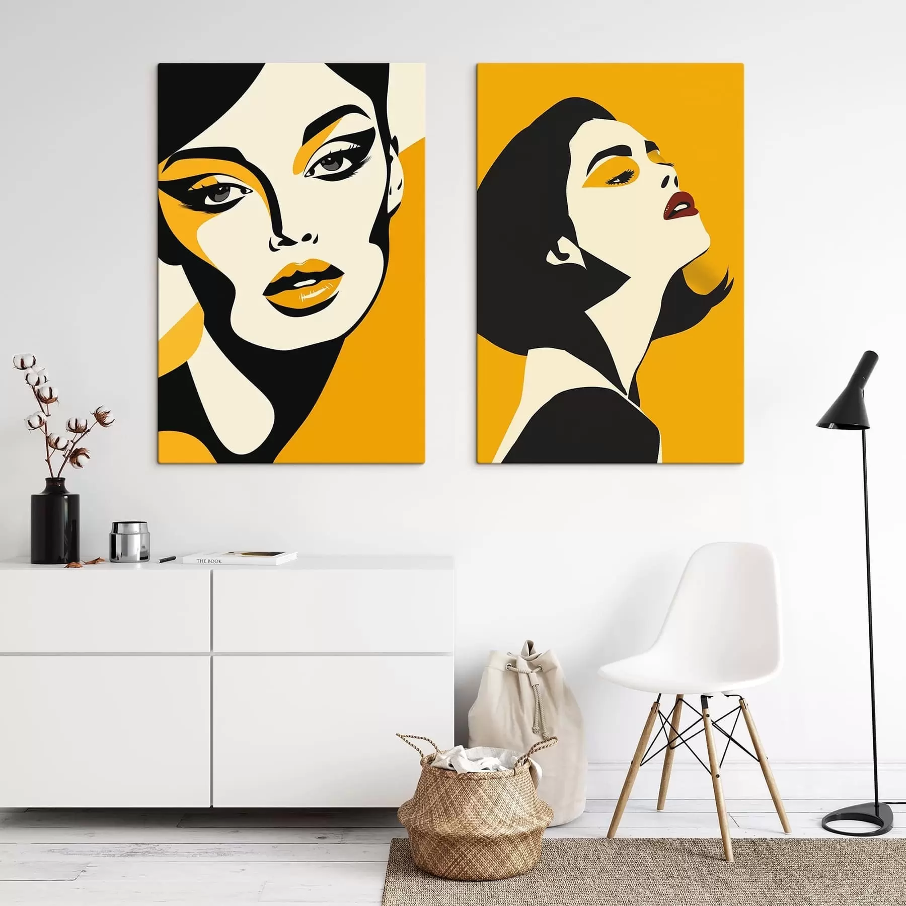 Glezna Sievietes portrets dzeltenos toņos m01229