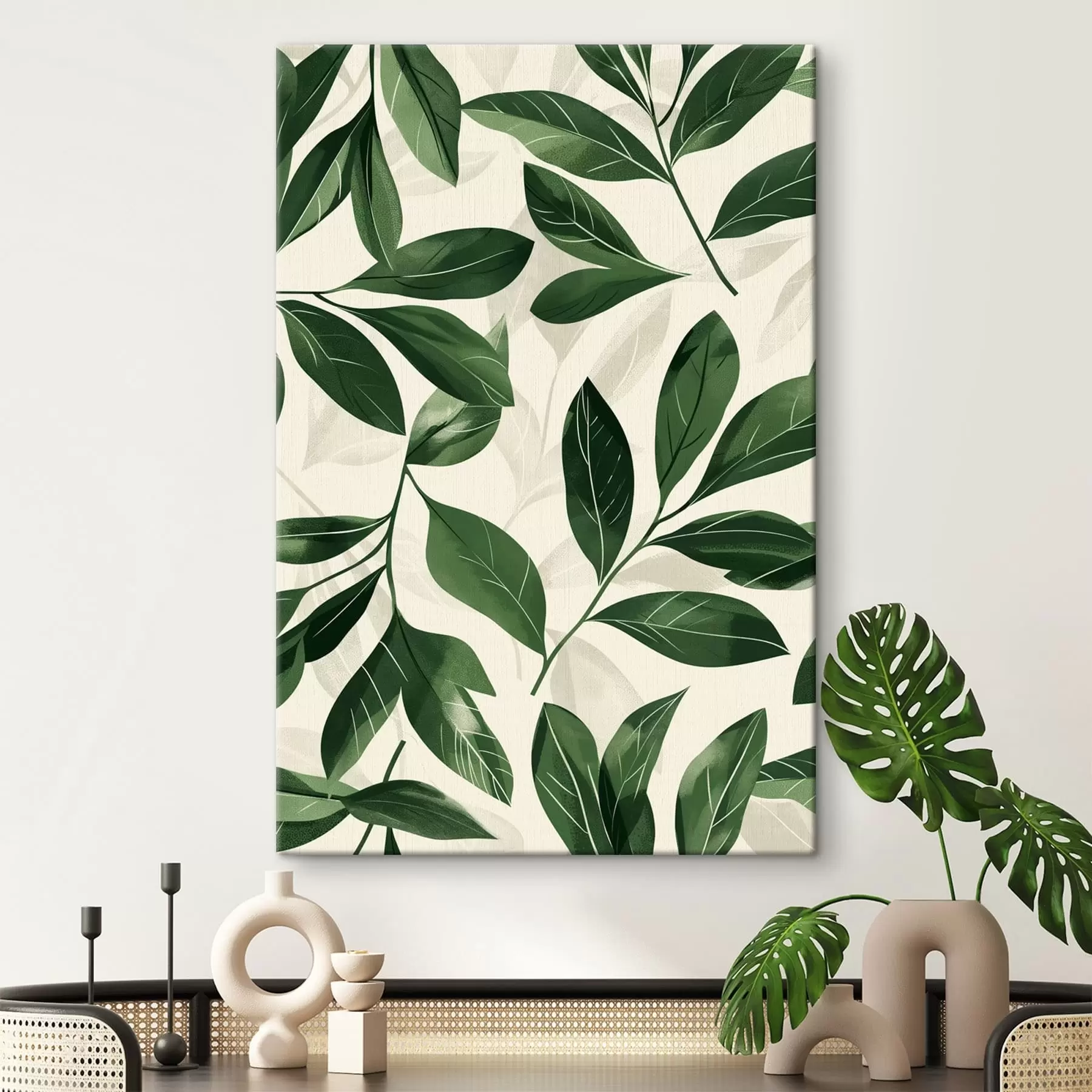 Glezna Babok un palmu lapas s47457