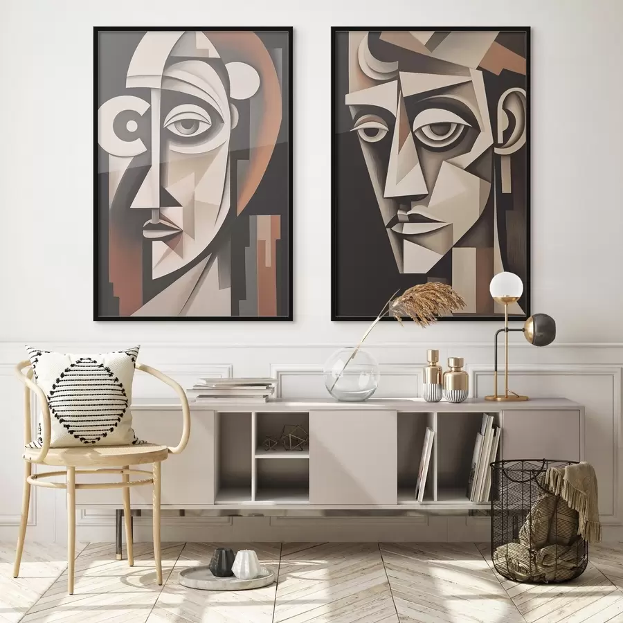 Fototapetes Abstraktie portreti kubisma stilā d00550