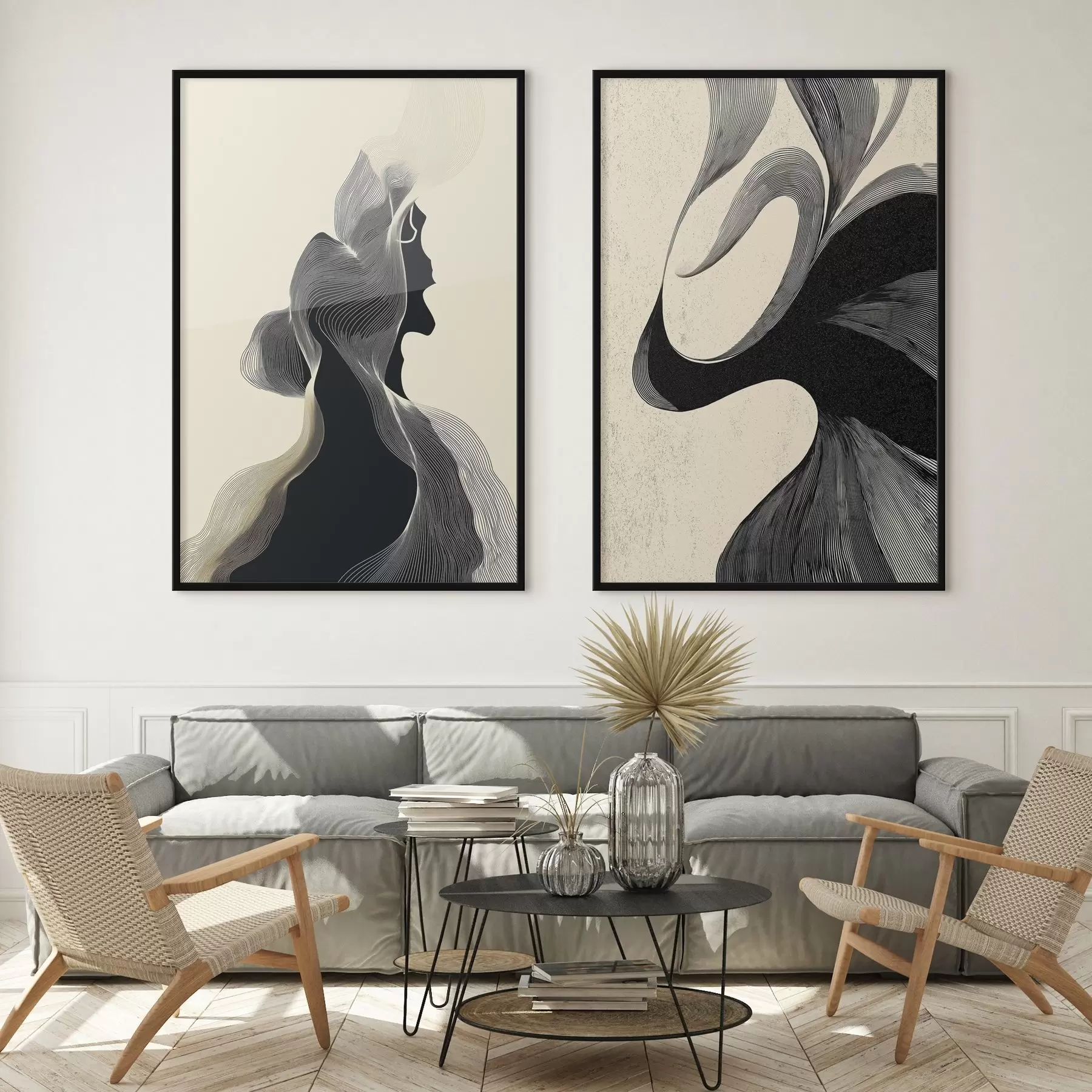 Fototapetes Abstrakts viļņots reljefs ar gludām līknēm d00601