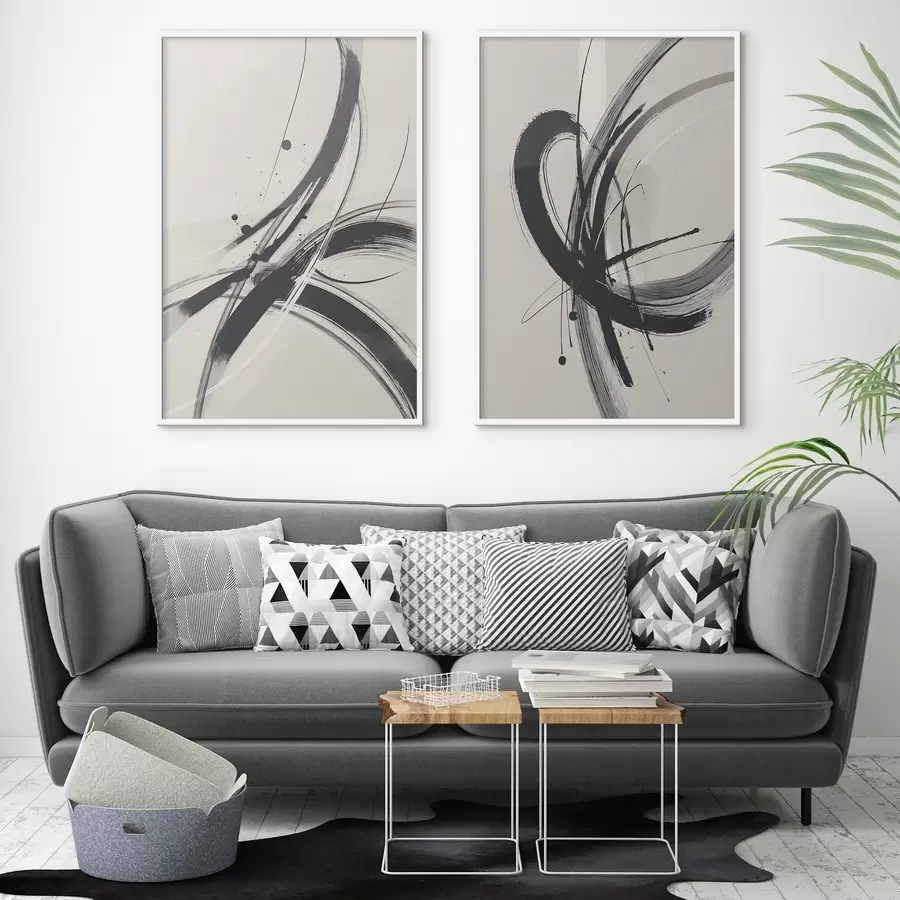 Fototapetes Abstraktie minimālistiskie triepieni ar otu d00613