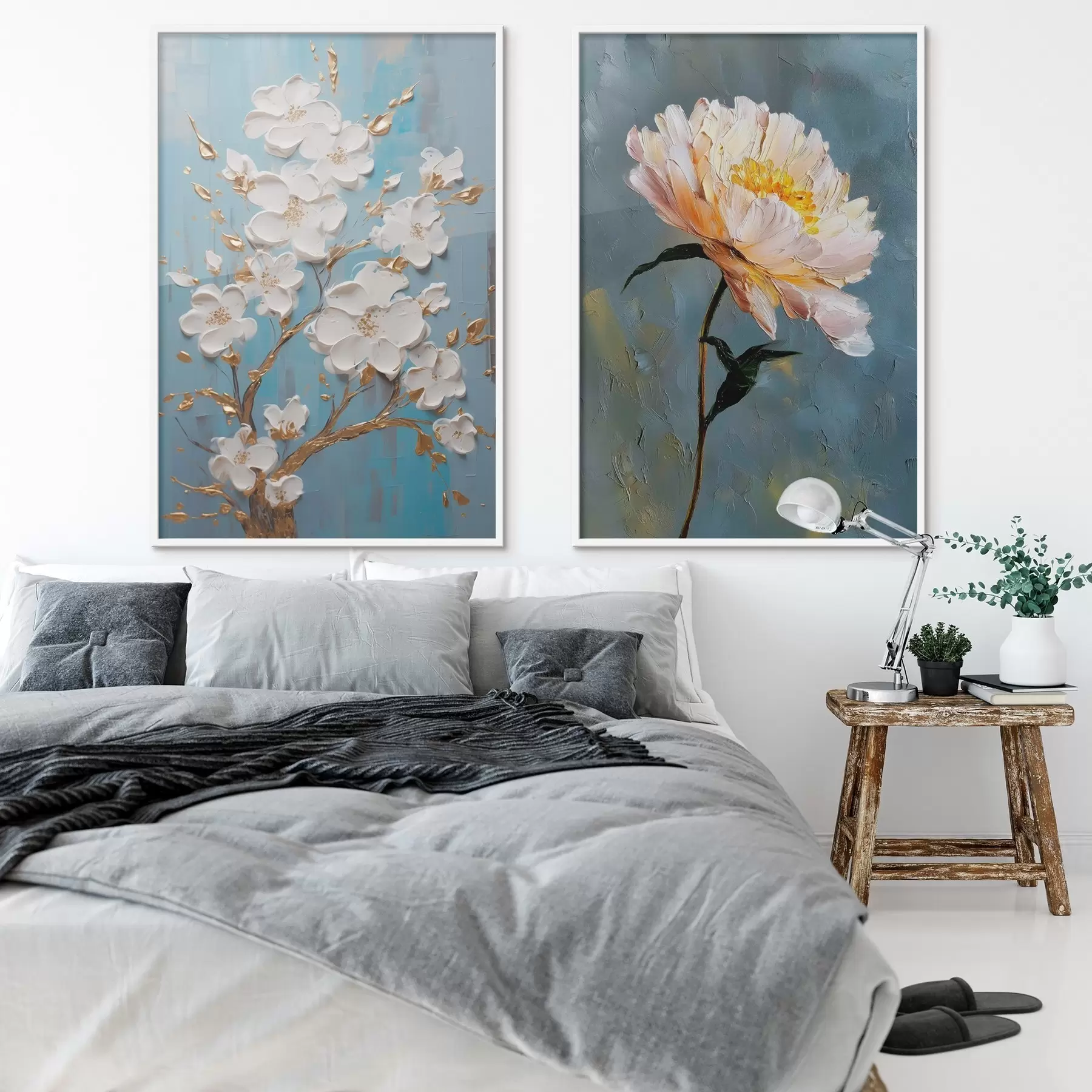 Fototapetes Ziedošs zars un peonija: reljefa kompozīcija d00637